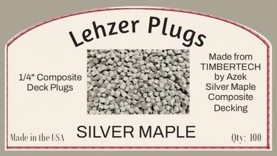 New 1/4" TimberTech "Silver Maple" Plugs for Composite Decking - Image 1 of 4