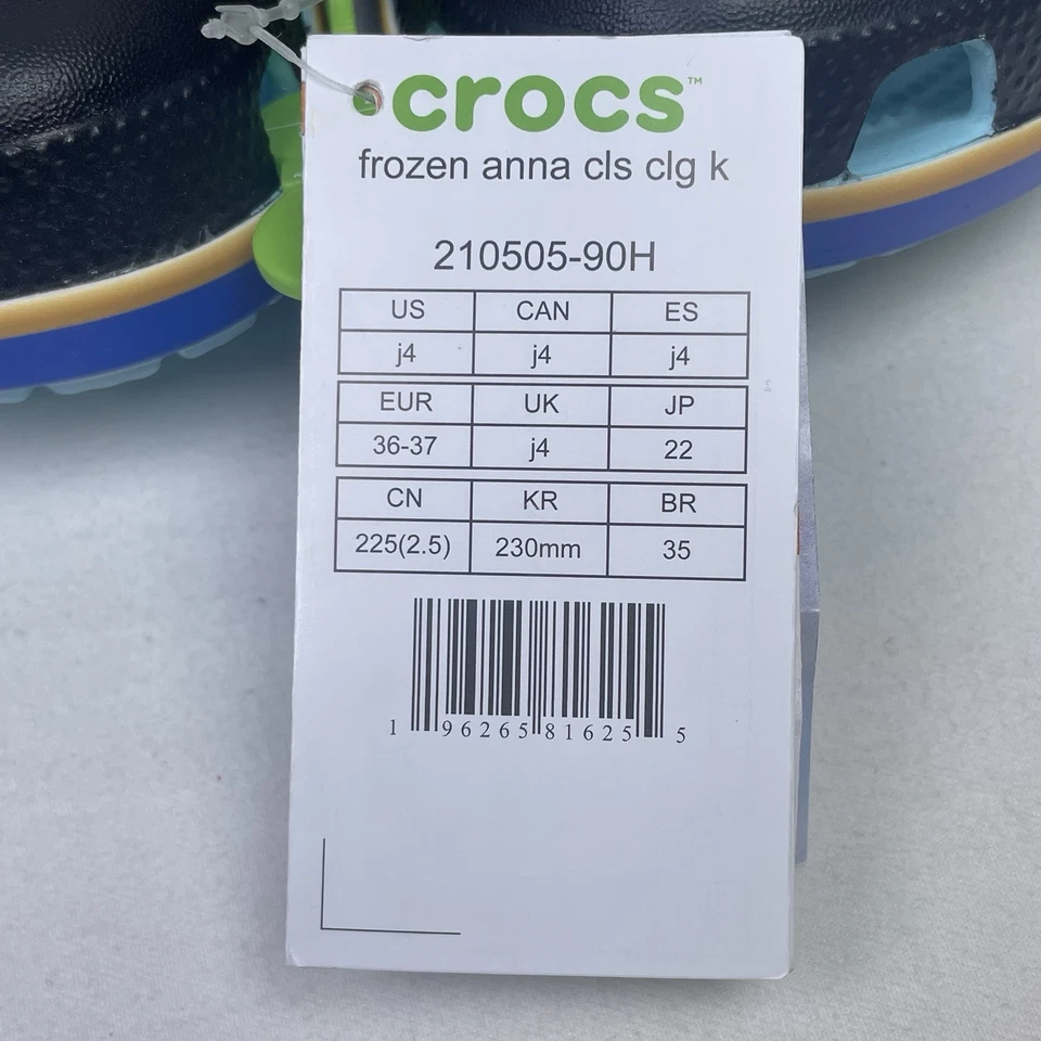 Zueco Crocs Frozen Anna Disney Clásico Niñas Jóvenes Talla 4 J4 Nuevo Con Etiquetas Foto 2 de 4