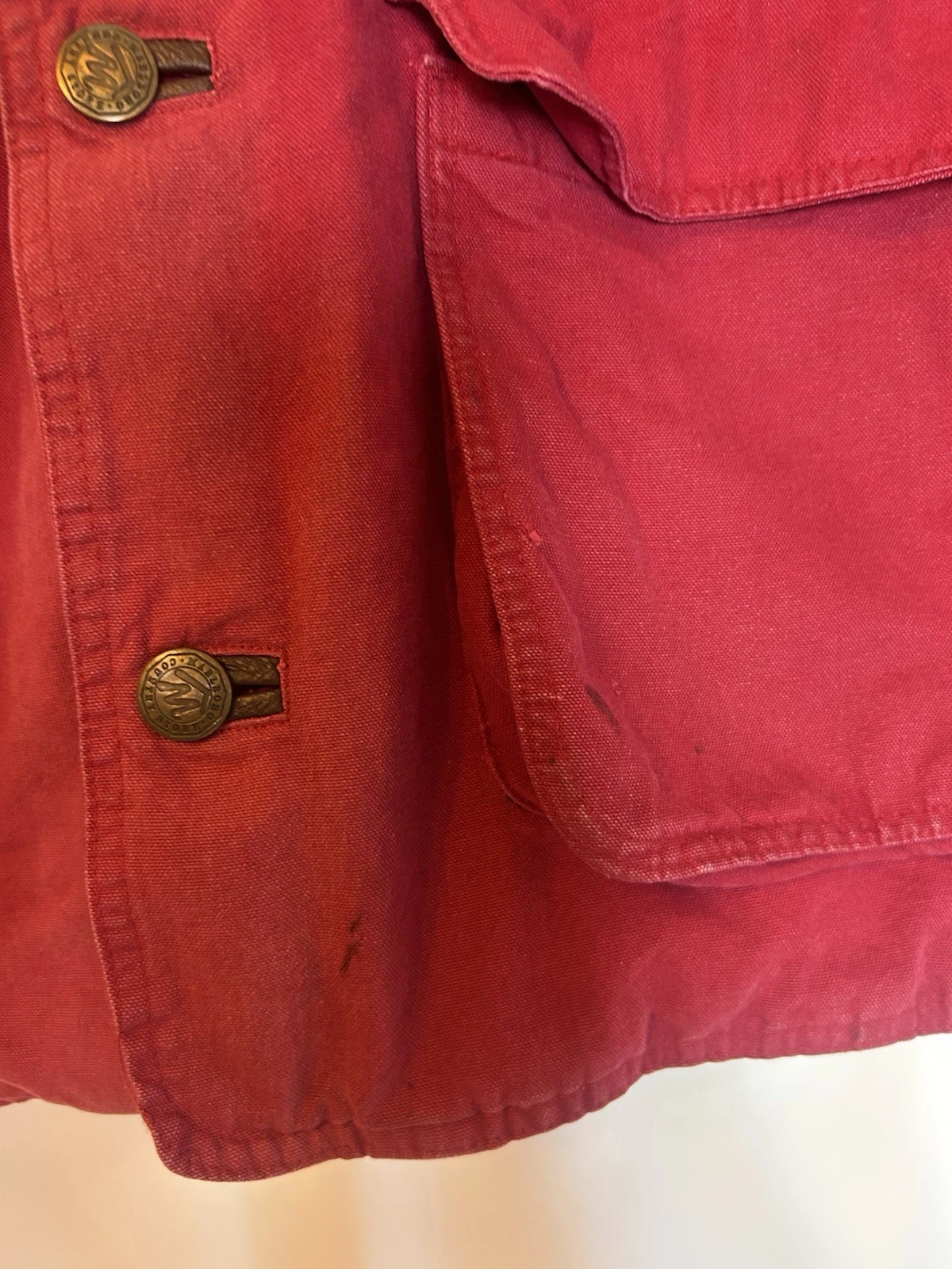 90s Marlboro Country Store Vintage Men's Red Cotton Canvas Field Jacket Plaid L image 8