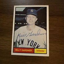 1982 Renata Galasso 1961 World Champions Yankees Billy Gardner #37 Signed Auto