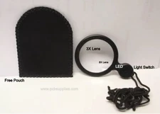 3X 8X Necklace Magnifier Pendant Magnifying Loupe  1 3/4" Illuminated Reading