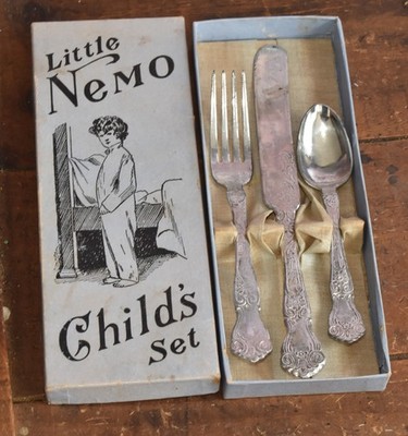 Vintage Little Nemo in Slumberland 3 Piece Child's Cutlery Set w/ Original Box