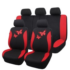Flying Banner Butterfly Full Set Car Seat Cover Split Air Mesh Fit Car Truck SUV