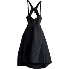 Halston Heritage Black V-Neck Knee-Length Tent Dress SRP: $800
