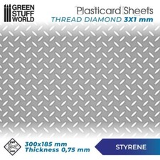 Plaque de Plasticard texturé DIAMANT - Plasticarte - Plaques polystyrène choc