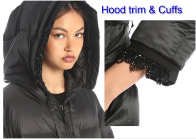 MAX MARA THE CUBE Accessories SET - Taffeta Hood trim and Cuffs in Black