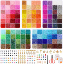 62000Pcs 120 Colors Glass Seed Beads for Jewelry Making, 2Mm Mini Beads with Acc