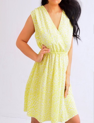KARDASHIAN KOLLECTION Yellow Sleeveless Babydoll Mini Dress L Large - Picture 2 of 7