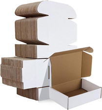 7X5X2 Small Shipping Boxes Set of 50, White Corrugated Cardboard Box Literature