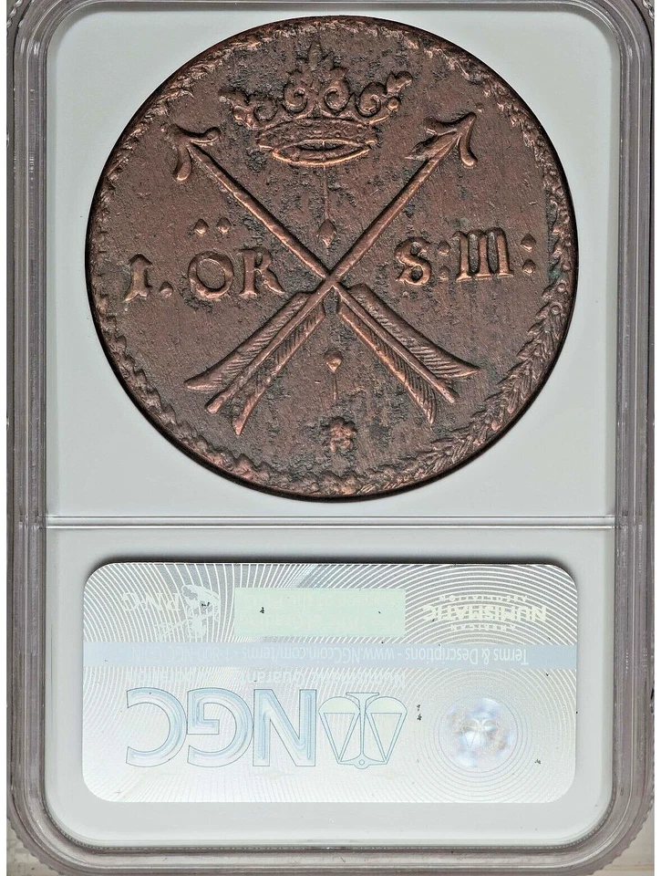 1673 SWEDEN CARL XI COPPER ORE KM264 NGC XF DETAILS - Image 4 of 4