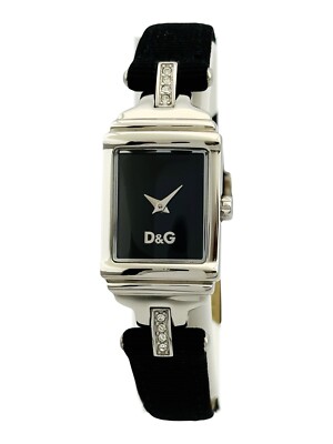 D&G Dolce & Gabbana DW0334 Woman's Stones Lug and Black Canvas