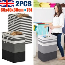 2X Laundry Basket Portable Waterproof Clothes Laundry Washing Bag Hamper Storage