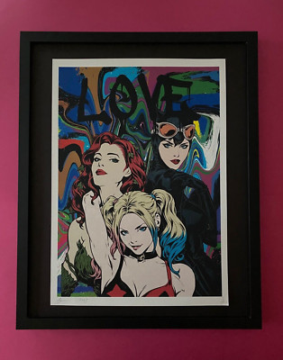 DEATH NYC Hand Signed LARGE Print Framed 16x20in COA GOTHAM  CITY SIRENS DC B!
