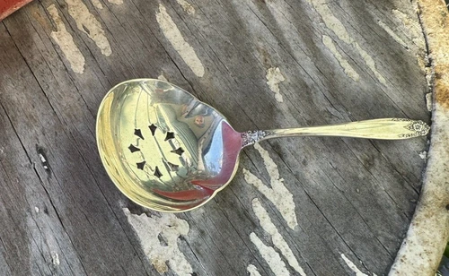 1939 Vintage Prelude Sterling Silver International Perforated Nut Spoon