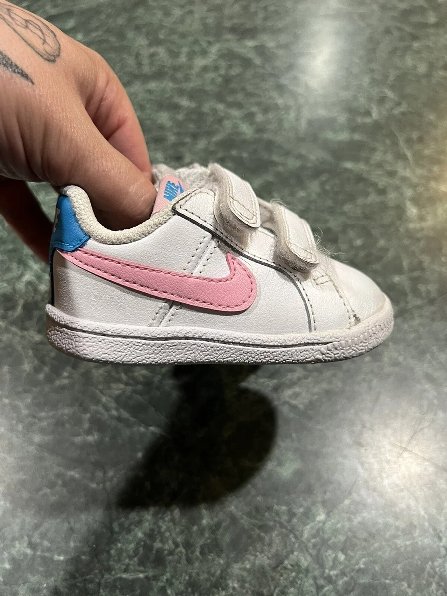 Nike Court Royale White Pink Blue Baby Toddler Shoes Size 4C | eBay