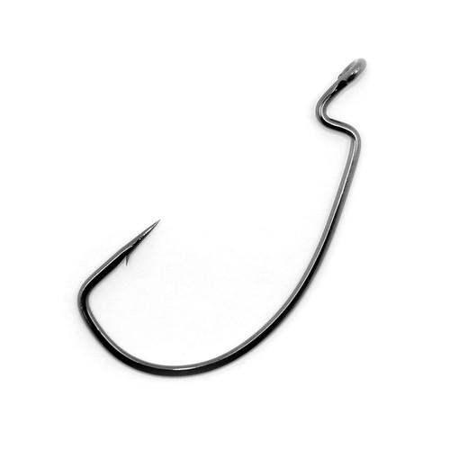 Gamakatsu Superline EWG Hook 2/0 - Value Pack Of 25, Black, For Senko Worms & Bass Fishing