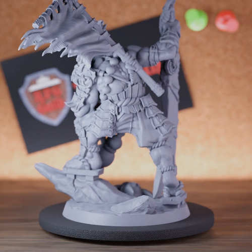Oni Demon Clan Warlord Miniature Fiend Monster Dungeons and Dragons Mini DnD 5e - Video 1 of 1