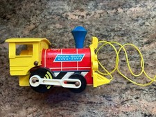 Vintage Fisher-Price "Toot Toot" pull-toy train engine. Numbered 643 Nice!