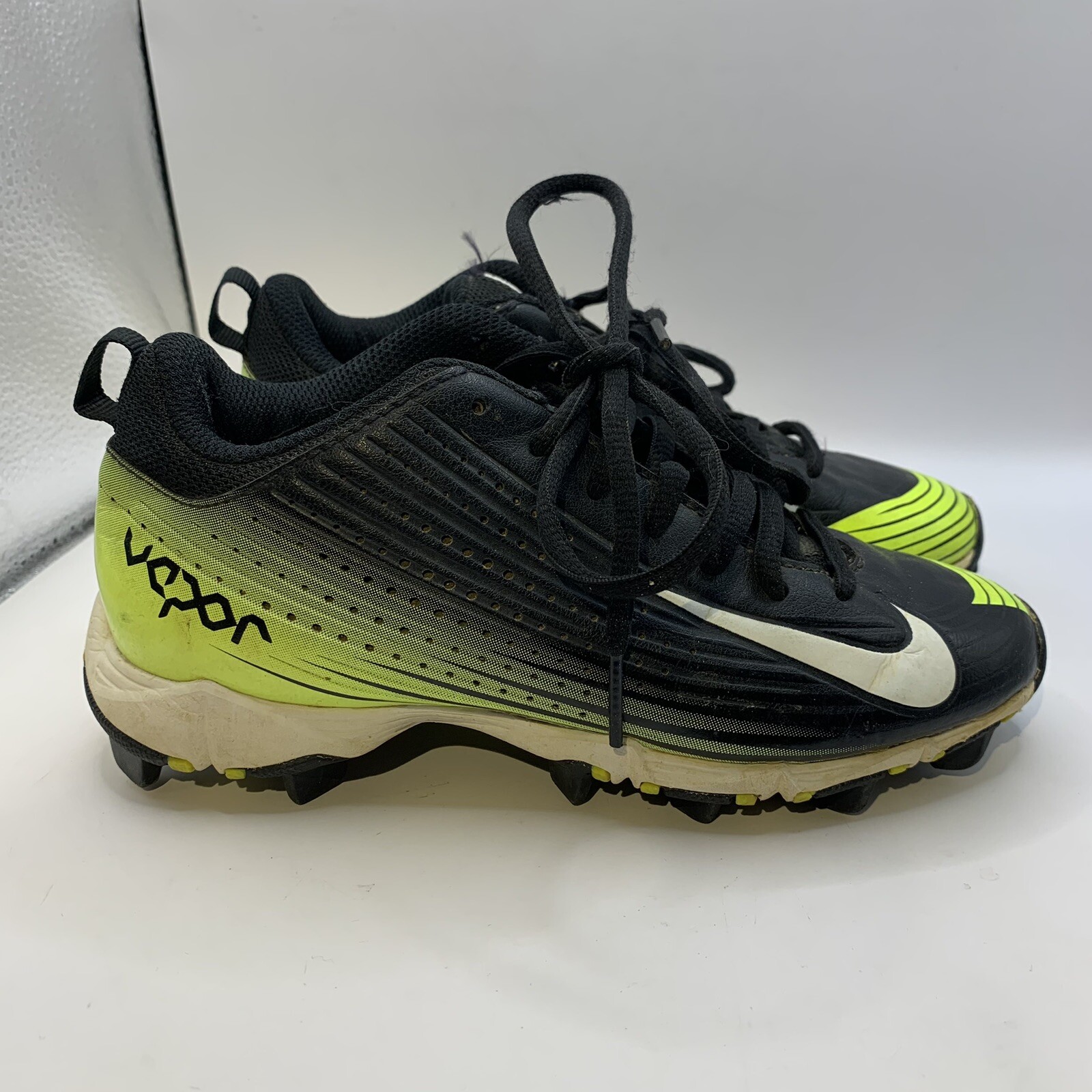 Nike Boys Vapor 684692017 Black Neon Yellow Baseball Cleats Shoes
