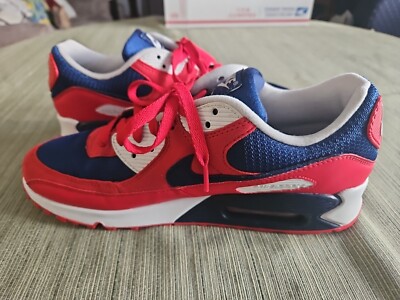 Nike Air Max 90 CT3621-991 Multicolored Sneakers Red White Blue Size 10