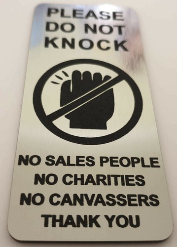 Please Do Not Knock Sign Plaque No Sales People No Charities No Canvassers - Picture 11 of 124