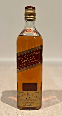 alter Johnnie Walker Red Label Old Scotch Whisky 40% John Walker 0,7 l - 1980?