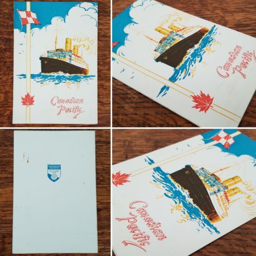 1930s Canadian Pacific Steamship Lines Diner Au Revoir Goodbye Dinner Menu - Picture 3 of 8