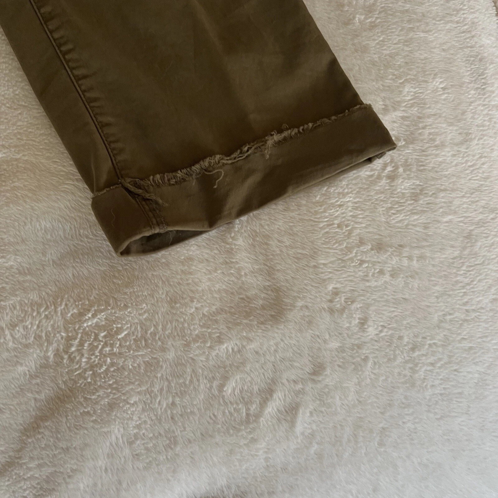 PANTALONE CAVIGLIA TORY BURCH cotone elasticizzato twill verde donna tg 27 NUOVO