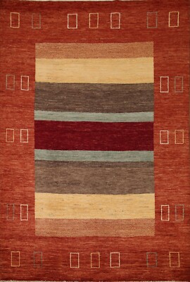 Vegetable Dye Modern Gabbeh Oriental Area Rug 6'x8' Handmade Pastel Color Carpet