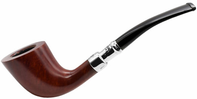 Peterson Terrakotta-Finish Sterlingsilber Zapfen montiert gebogen Dublin Pfeife 129-b