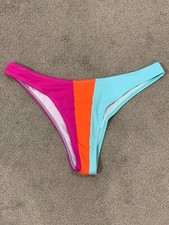 Zaful Colorblock Bikini Tankini Swimsuit Bottoms Womens size Medium 6 Cheeky