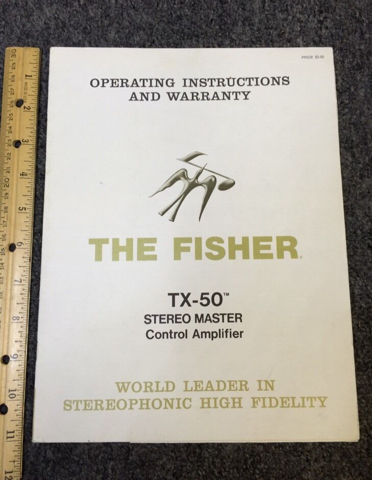 Fisher TX-50 Stereo Master Amp  Original Owners Manual Pages