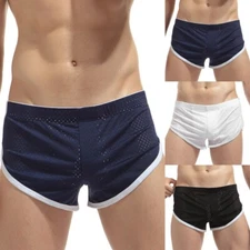 Men's Underwear Trunks Briefs Breathable Mesh Plus size Swimwear Swimsuit
