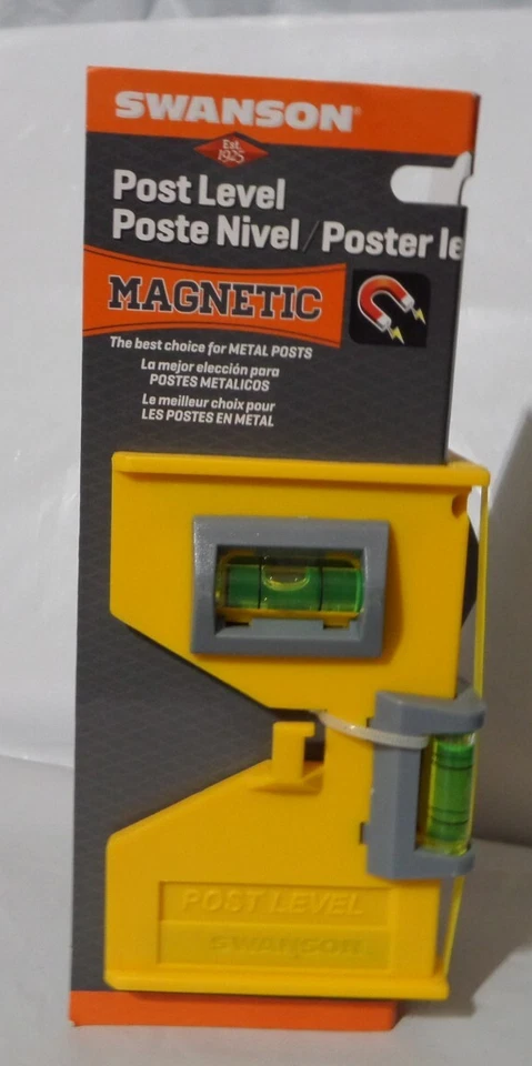 Swanson Tool Co. Magnetic Post Level with Elastic Band, Yellow Composite, Model  - Image 2 of 4