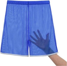 Zonbailon Men's Fishnet See Through Mesh Boxer Shorts Loose Sexy Boxer Trunks