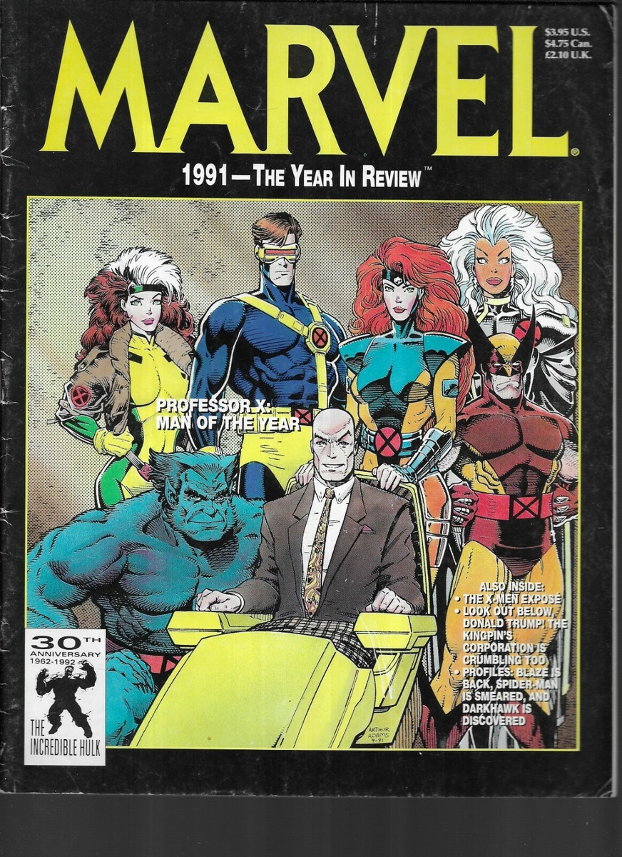 MARVEL 1991-THE YEAR IN REVIEW-PROFESSOR X:MAN OF THE YEAR ON THE