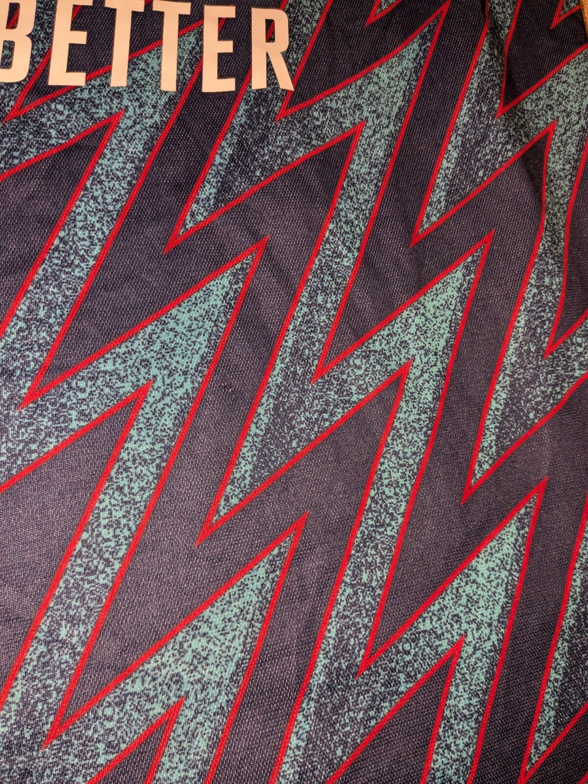 Genuine MEDIUM Adidas ARSENAL 21/22 Third Shirt 2021/2022 Blue Zig Zag Jersey image 4