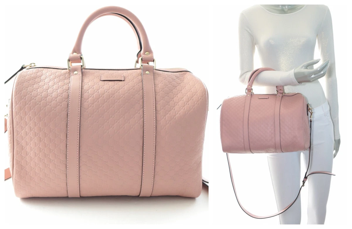 GUCCI Dome Large Microguccissima Leather Satchel Bag Soft Pink 449658