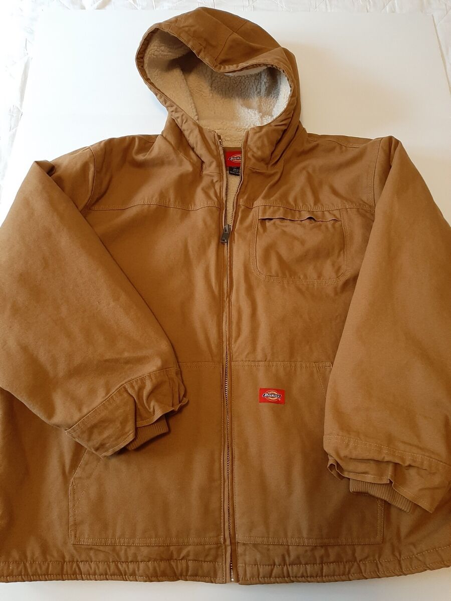 Dickies Shearling Insulated Cotton Canvas Jacket Hooded Zip Dickies Shearling Insulated Cotton Canvas Jacket Hooded Zip