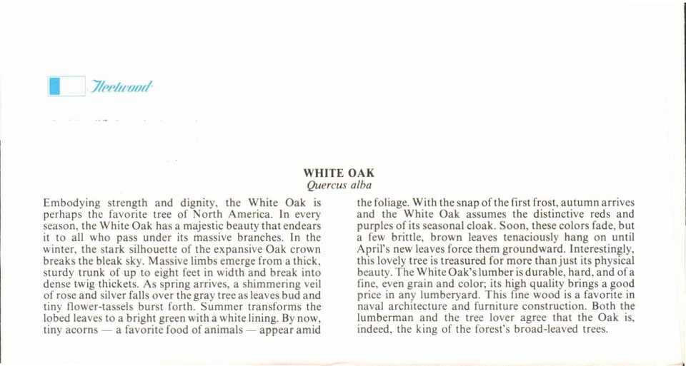 FLEETWOOD - WILD OAK OCT 9 1978 HOT SPRINGS AR FIRST DAY COVER (FDC) BX9 - Imagem 2 de 2