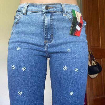 Deadstock Ombre Embroidered Y2K Low Rise Flare Jeans