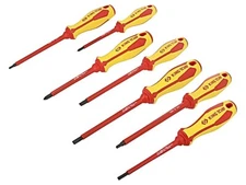 30607MR Set: Screwdriver Piece: 7 Insulated Pozidriv®, Flat KING TONY