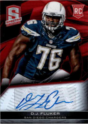 2013 Panini Spectra - Rookies Auto Spectra Red /25 #135 D.J. Fluker