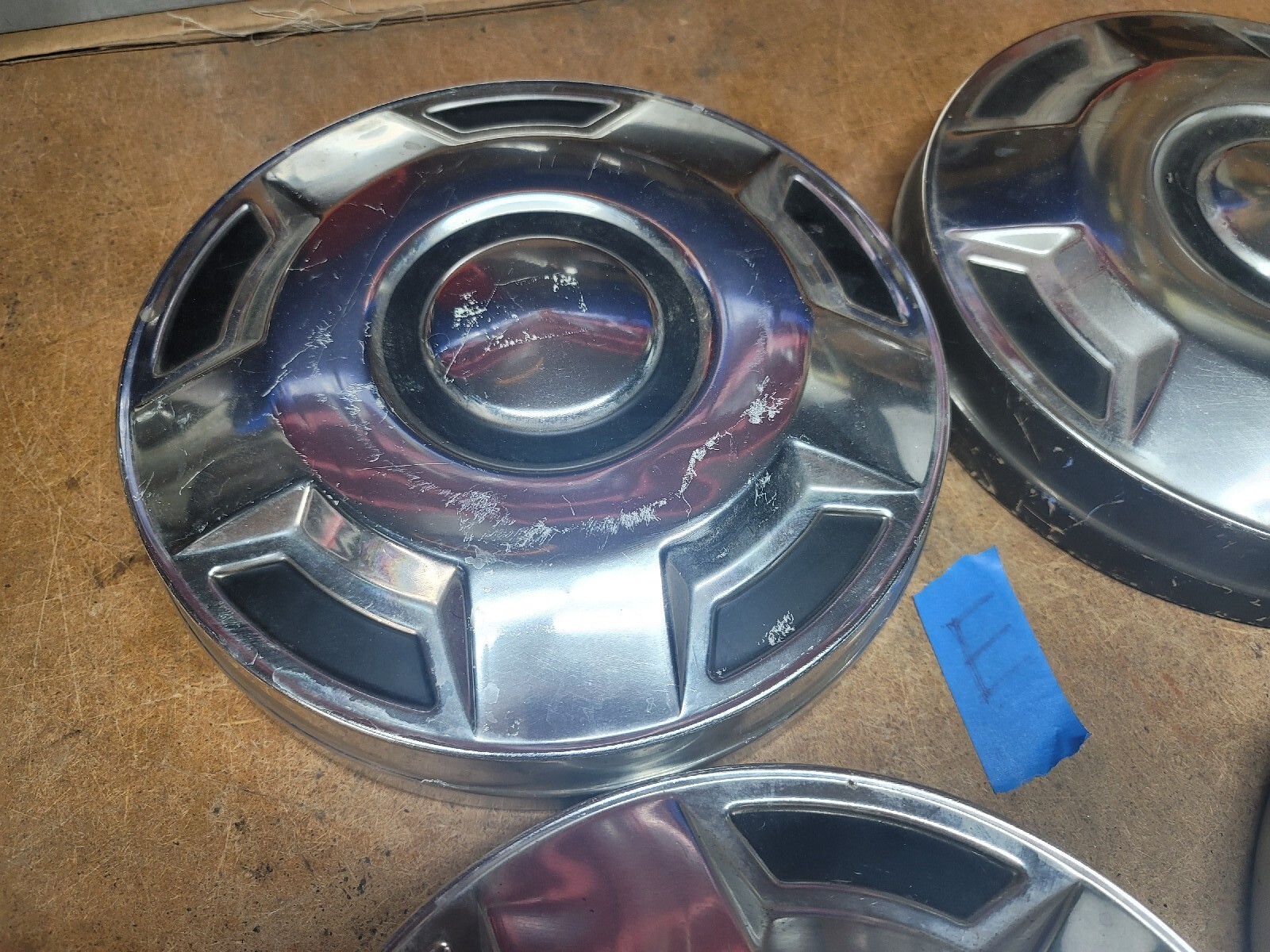 1976 1991 FORD F150 TRUCK BRONCO E150 VAN DOG DISH HUB CAP SET 4