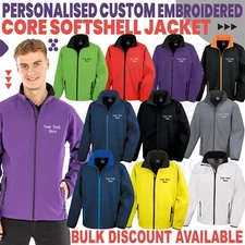 Personalised Custom Embroidered Result Core Softshell Jacket Full Zip Closing
