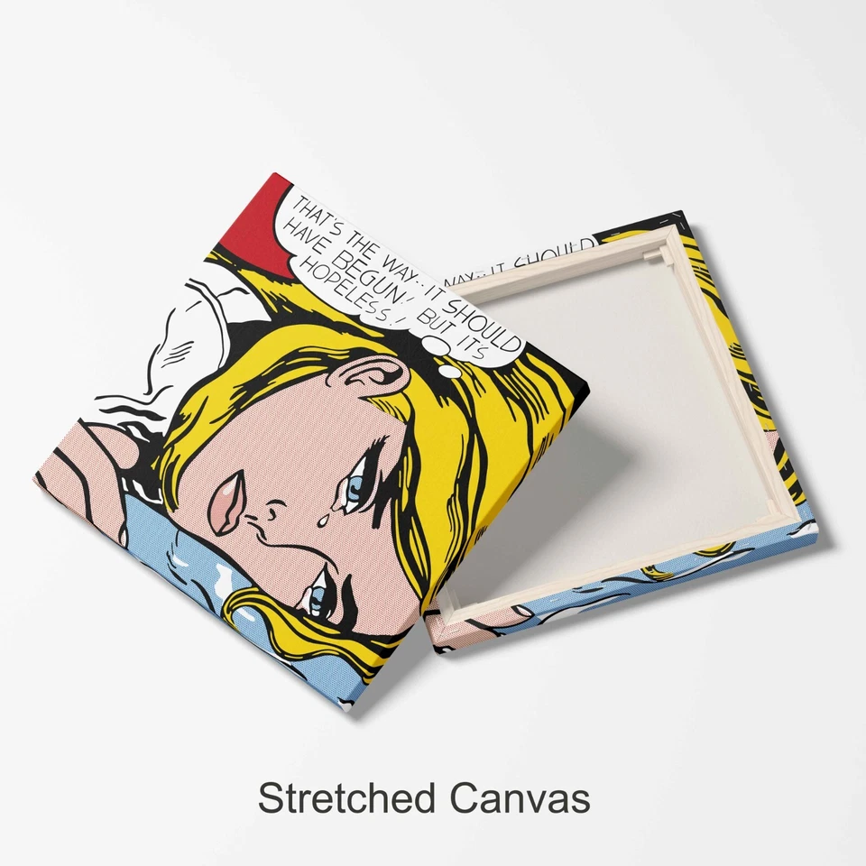 Roy Pop Art Hopeless Stretched Canvas Print Wall Deco Art More Sizes - Image 2 of 4