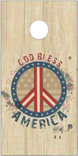 America Flag Wood Stamp LAMINATED Cornhole Wrap Bag Toss Skin Decal Sticker