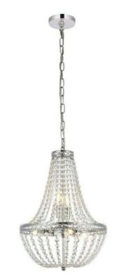Chrome Crystal Pendant 5 Light Kitchen Foyer Dining Room Chandelier Fixture 14''