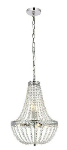 Chrome Crystal Pendant 5 Light Kitchen Foyer Dining Room Chandelier Fixture 14" - Picture 1 of 9