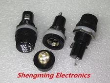 10PCS Panel Mount Fuse Holder 5x20mm 15A 125V AC 10A 250V AC for M205 5*20
